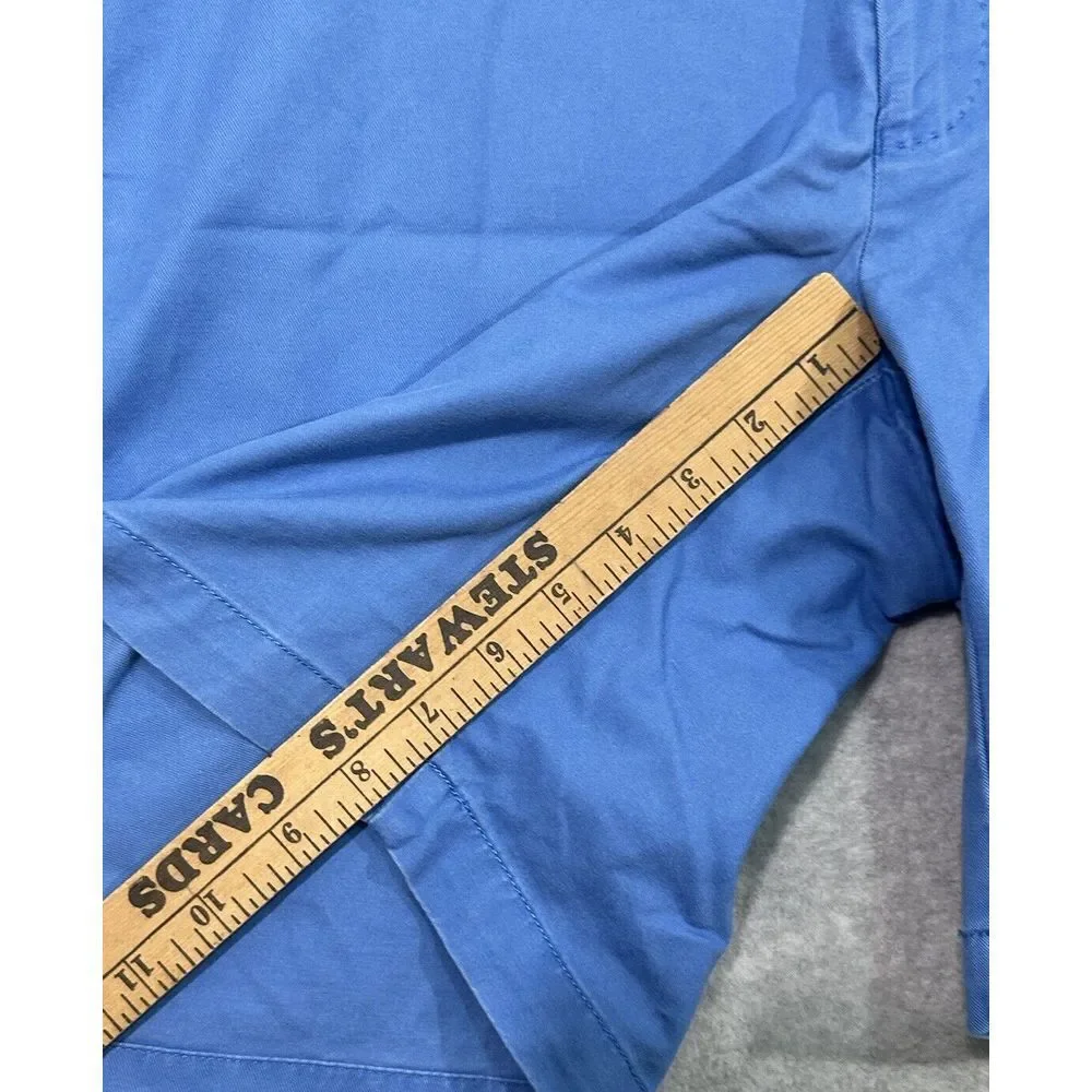 Peter Millar Khaki‎ Chino Shorts Pants Mens 38 Solid Blue Button Pockets